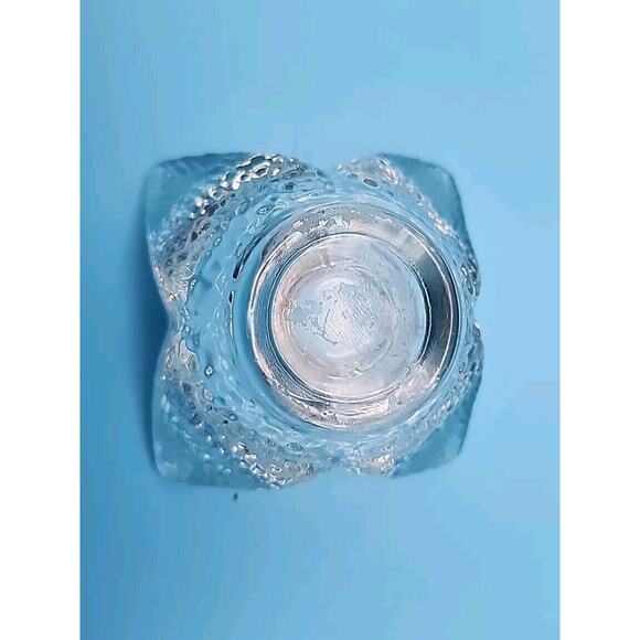 Vintage Glass Candle Holders Flower Design 3" Set of 2 Floral Home Decor Retro - Picture 5 of 7